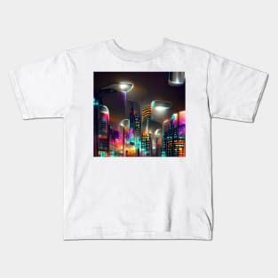 Futuristic City Lights Kids T-Shirt